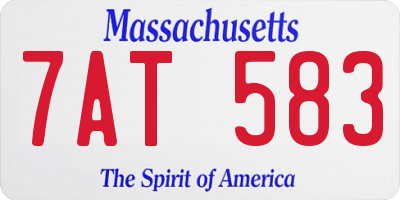 MA license plate 7AT583
