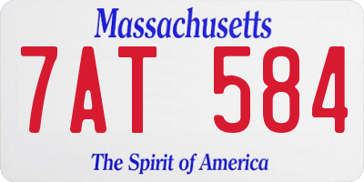 MA license plate 7AT584