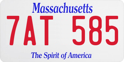 MA license plate 7AT585