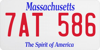 MA license plate 7AT586