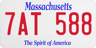 MA license plate 7AT588