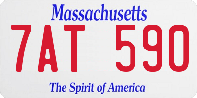 MA license plate 7AT590