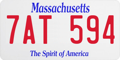 MA license plate 7AT594