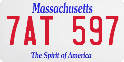 MA license plate 7AT597