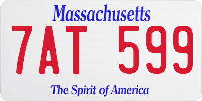 MA license plate 7AT599