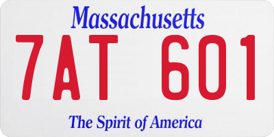 MA license plate 7AT601