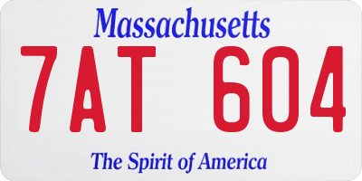 MA license plate 7AT604