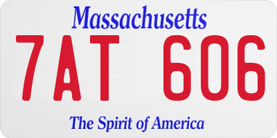 MA license plate 7AT606