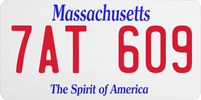 MA license plate 7AT609