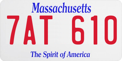 MA license plate 7AT610