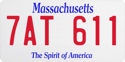 MA license plate 7AT611
