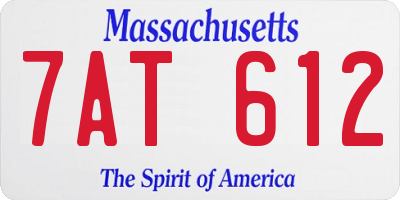 MA license plate 7AT612