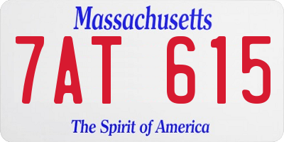 MA license plate 7AT615