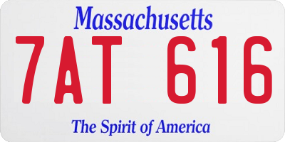 MA license plate 7AT616
