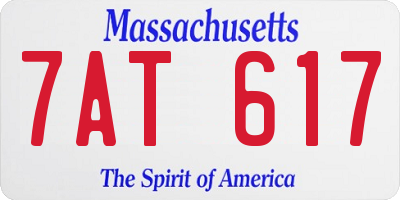 MA license plate 7AT617