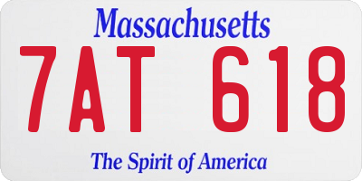 MA license plate 7AT618