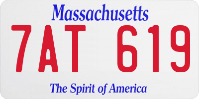 MA license plate 7AT619