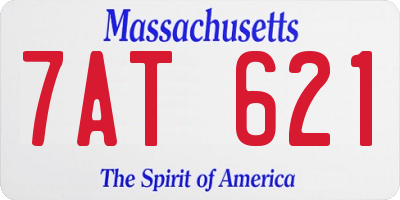 MA license plate 7AT621