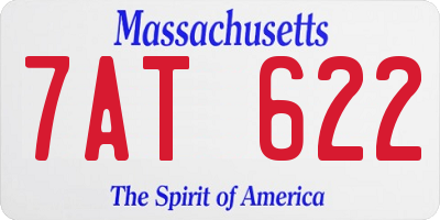 MA license plate 7AT622