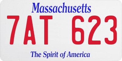 MA license plate 7AT623