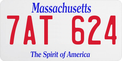 MA license plate 7AT624