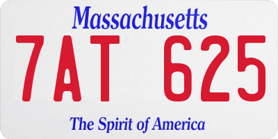 MA license plate 7AT625