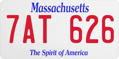 MA license plate 7AT626