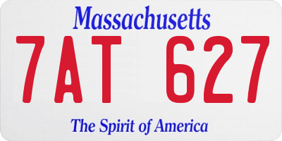 MA license plate 7AT627