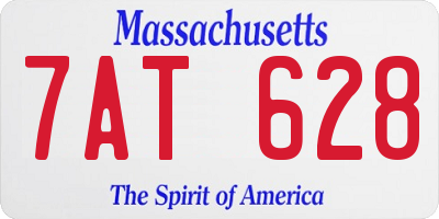 MA license plate 7AT628