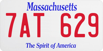 MA license plate 7AT629