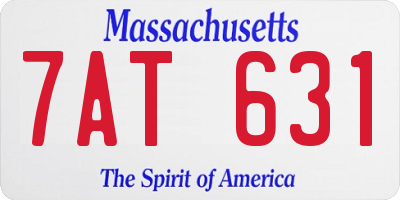 MA license plate 7AT631