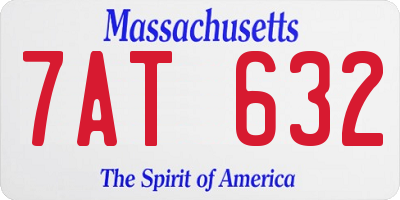 MA license plate 7AT632