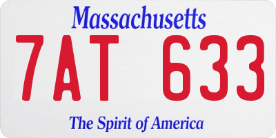 MA license plate 7AT633