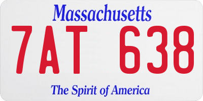 MA license plate 7AT638