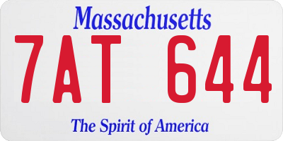 MA license plate 7AT644