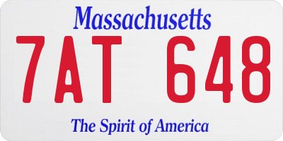 MA license plate 7AT648