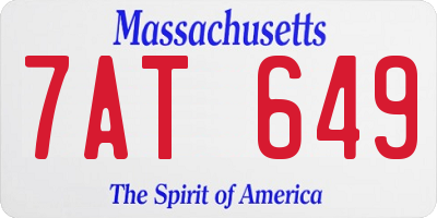 MA license plate 7AT649
