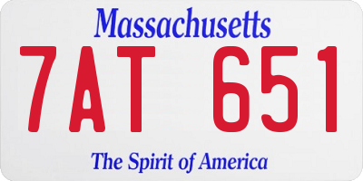 MA license plate 7AT651