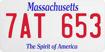 MA license plate 7AT653