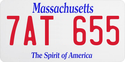 MA license plate 7AT655