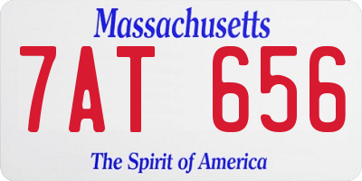 MA license plate 7AT656