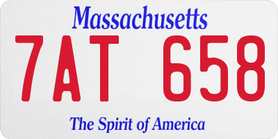 MA license plate 7AT658