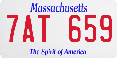 MA license plate 7AT659