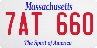 MA license plate 7AT660