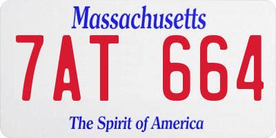 MA license plate 7AT664