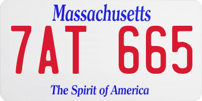MA license plate 7AT665