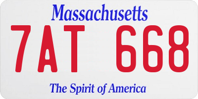 MA license plate 7AT668