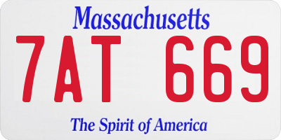 MA license plate 7AT669