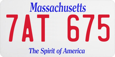 MA license plate 7AT675
