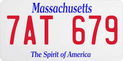 MA license plate 7AT679